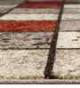 Rust Geometric Polypropylene 5x8 Feet Machine Made Carpet