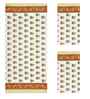 Rust Madhuban Floral Waffle Cotton 250 GSM Bath & Hand Towel Set