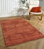 Rust Solid Microfibre 4 ft x 6 ft Machine Made Carpet