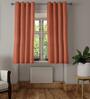 Rust Polyester Solid 5ft Blackout Eyelet 2 Pc Window Curtains