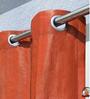 Rust Polypropylene Solid 8ft Semisheer Eyelet Door Curtains (Pack of 2)