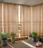 Rust Polypropylene Solid 8ft Semisheer Eyelet Door Curtains (Pack of 2)