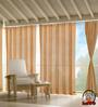 Rust Polypropylene Solid 8ft Semisheer Eyelet Door Curtains (Pack of 2)