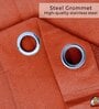 Rust Polypropylene Solid 8ft Semisheer Eyelet Door Curtains (Pack of 2)