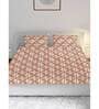 Rust Geometric 144 TC Cotton King Bedsheet with 2 Pillow Covers