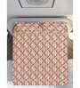 Rust Geometric 144 TC Cotton King Bedsheet with 2 Pillow Covers