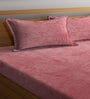 Rust Solid 300 TC Wool Double Bedsheet with 2 Pillow covers