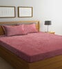 Rust Solid 300 TC Wool Double Bedsheet with 2 Pillow covers