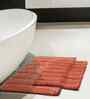 Rust Solid Cotton 16x24 Inches Anti Skid Bath Mat