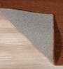 Rust Abstract Wool & Jute 5 x 7 Feet Hand Woven Carpet