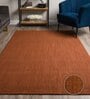 Rust Solid Wool & Jute 8 x 10 Feet Hand Woven Carpet