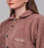 Rust Solid Woolen Women Bath Robe With Belt (M)