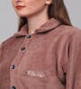 Rust Solid Woolen Women Bath Robe With Belt (S)