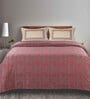 Rust Floral 144 TC 100% Cotton Queen Sized Bed Sheets with 2 Pillow Covers