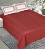 Rust Geometric 144 TC 100% Cotton King Sized Bed Sheets with 2 Pillow Covers