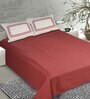Rust Geometric 144 TC 100% Cotton King Sized Bed Sheets with 2 Pillow Covers