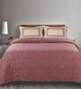 Rust Floral 144 TC 100% Cotton King Sized Bed Sheets with 2 Pillow Covers
