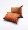 Rust Traditional 144 TC Cotton King Sized Double Bedsheet with 2 Pillow Covers Rushmoor SS23 Collection