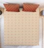 Rust Traditional 144 TC Cotton King Sized Double Bedsheet with 2 Pillow Covers Rushmoor SS23 Collection