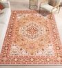 Rust Traditional Polyester 2 ft x 3 ft Machine Made Carpet