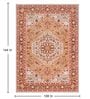 Rust Traditional Polyester 2 ft x 3 ft Machine Made Carpet