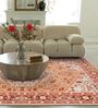 Rust Traditional Polyester 2 ft x 3 ft Machine Made Carpet