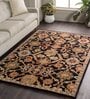 Black Traditional Wool 8 x 10 Feet Hand tufted Carpet