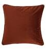Rust Solid Velvet 12 x 12 Inches Cushion Cover