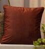 Rust Solid Velvet 12 x 12 Inches Cushion Cover