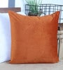 Rust Solid Velvet 18 x 18 Inches Cushion Cover