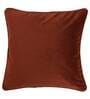 Rust Solid Velvet 20 x 20 Inches Cushion Cover