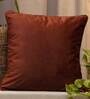 Rust Solid Velvet 20 x 20 Inches Cushion Cover