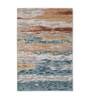 Rust Viscose and Wool Abstract 8 ft x 10 ft Hand Tufted Carpet