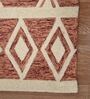 Red Geometric Wool 5 ft x 8 ft Hand Tufted Carpet