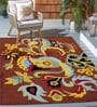 Multicolor Persian Wool 4 ft x 6 ft Machine Made Carpet