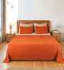 Rust Woven Yarn Dyed Solid Double Bedcover