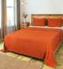 Rust Woven Yarn Dyed Solid Double Bedcover