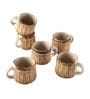 Rustic 150Ml Brown Ceramic (Set Of 6) Tea Cups