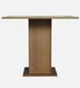 Rustic 2 Seater Glass Top Dining Table in Wood Finish