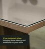 Rustic 6 Seater Glass Top Dining Table in Wood Finish