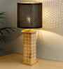Rustic Beige Table Lamp New York Skyline with Fabric Shade