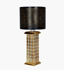 Rustic Beige Table Lamp New York Skyline with Fabric Shade
