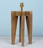 Rustic Brown Vintage Mangowood Table Lamp With Cobra Saffron Print Satin Shade
