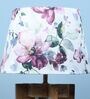 Rustic Brown Vintage Mangowood Table Lamp With Cobra Saffron Print Satin Shade