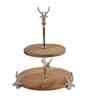 Two Tier Rustic Charm Acacia Wood Cake Stand