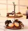 Two Tier Rustic Charm Acacia Wood Cake Stand