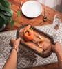 Rustic Charm Brown Acacia Wood Serving Tray