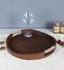 Rustic Charm Brown Tribal Curvy Wood Serving Tray