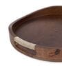 Rustic Charm Brown Tribal Curvy Wood Serving Tray