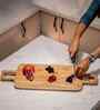 Rustic Charm Grovez Acacia Wood Chopping Board with Double Handle